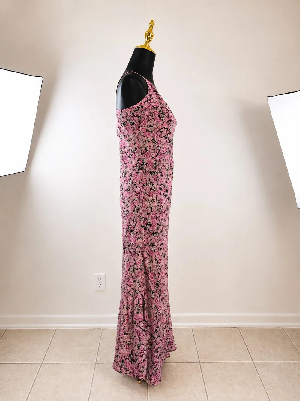 Free People Women’s Bon Voyage Midi Dress Black Combo Floral NWT M